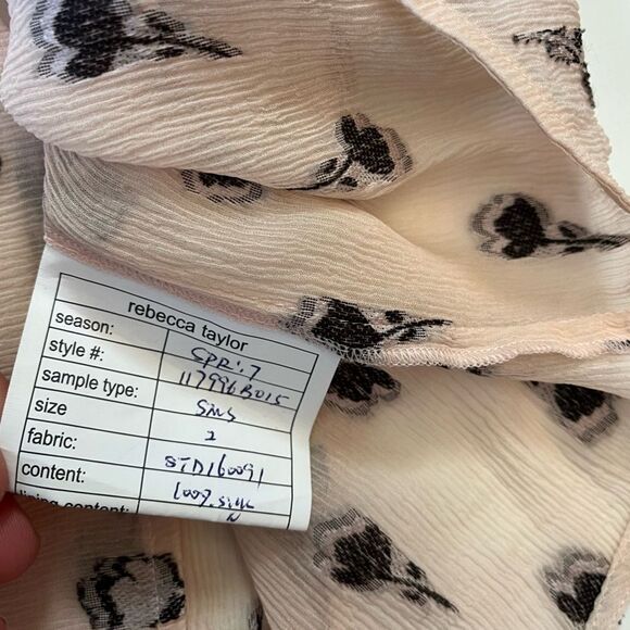 Rebecca Taylor Silk Tulip Print Top 2 - Picture 5 of 8